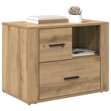 vidaXL Nachtkastje met lade Artisan Eiken 35 x 60 x 50 cm Bewerkt hout afbeelding3 - 1