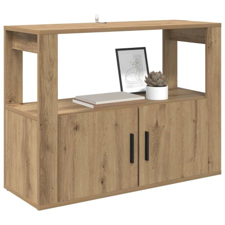 vidaXL Dressoir artisanaal eikenkleurig 80 x 30 x 60 cm Bewerkt hout afbeelding3 - 1