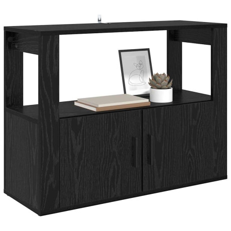vidaXL Dressoir Zwart eiken 80 x 30 x 60 cm Bewerkt hout afbeelding3 - 1