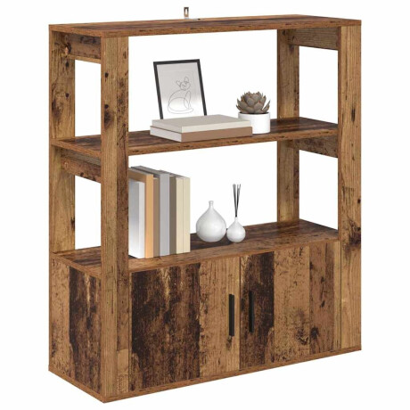 vidaXL Dressoir Oud hout 30 x 80 x 90 cm Bewerkt hout afbeelding3 - 1