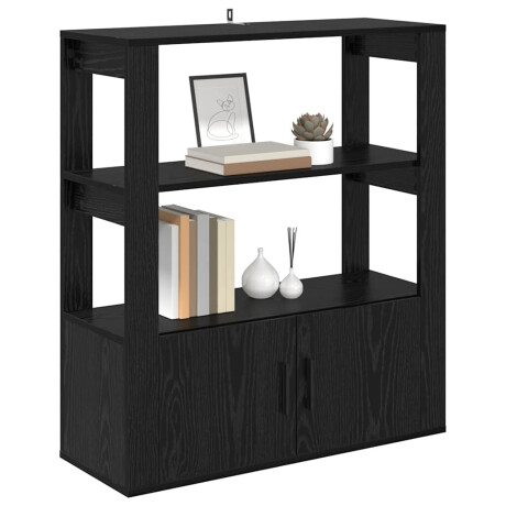 vidaXL Dressoir Zwart eiken 30 x 80 x 90 cm Bewerkt hout afbeelding3 - 1