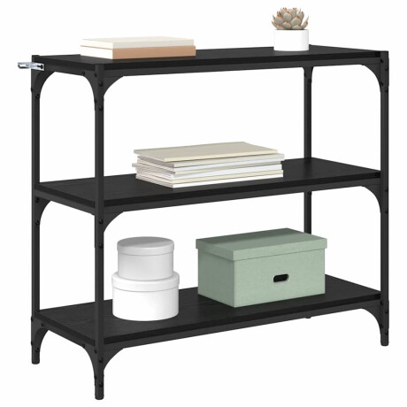 vidaXL Boekenkast Zwart Eiken 80 x 33 x 70,5 cm afbeelding3 - 1