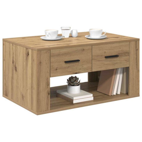 vidaXL Salontafel met lade Artisan Eiken 80 x 50 x 40 cm Bewerkt hout afbeelding3 - 1