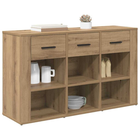 vidaXL Dressoir met lade Artisan Eiken 100 x 30 x 59,5 cm Bewerkt hout afbeelding3 - 1