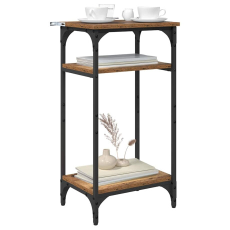 vidaXL Bijzettafel met plank Oud Hout 40 x 30 x 75 cm Bewerkt hout afbeelding3 - 1