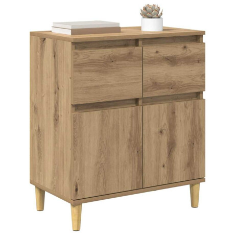 vidaXL Dressoir met lade Artisan Eiken 60 x 35 x 70 cm Bewerkt hout afbeelding3 - 1