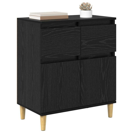 vidaXL Dressoir met lade Zwart Eiken 60 x 35 x 70 cm Bewerkt hout afbeelding3 - 1