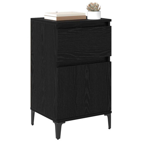 vidaXL Nachtkastje met lade Zwart Eiken 40 x 35 x 70 cm Bewerkt hout afbeelding3 - 1