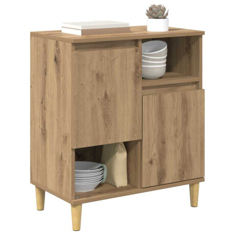 vidaXL Dressoir artisanaal eikenkleurig 35 x 60 x 70 cm Bewerkt hout afbeelding3 - 1