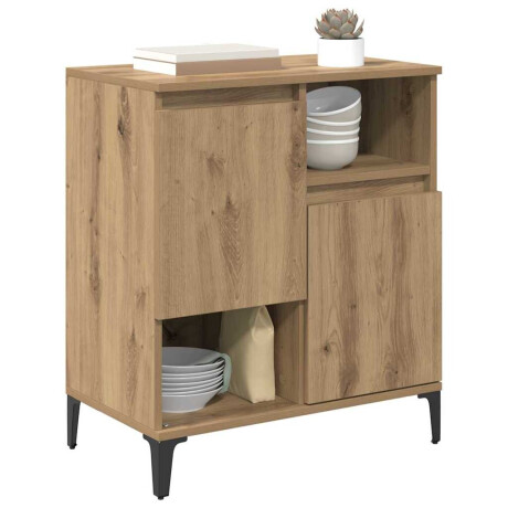 vidaXL Dressoir Artisan Eiken 60 x 35 x 70 cm Bewerkt hout afbeelding3 - 1