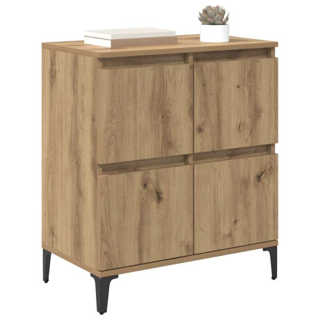 vidaXL Dressoir Artisan Eiken 60 x 35 x 70 cm Gemonteerd hout en ijzer afbeelding3 - 1