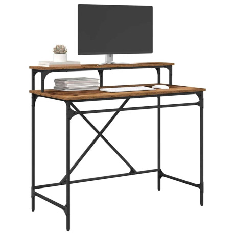vidaXL Bureau Oud Hout 100 x 50 x 90 cm Bewerkt hout afbeelding3 - 1