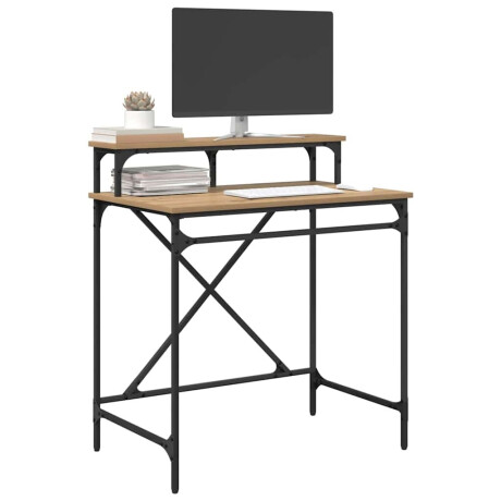 vidaXL Bureau Artisan Eiken 80 x 50 x 90 cm Bewerkt hout afbeelding3 - 1