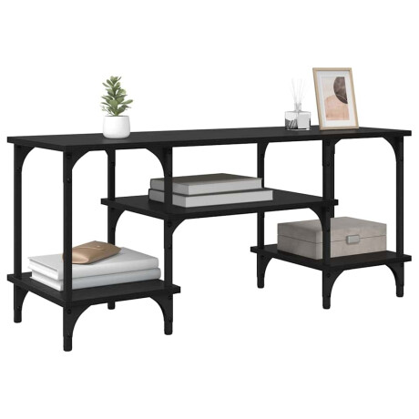 vidaXL TV-kast Zwart Eiken 102 x 35 x 45,5 cm Gemonteerd hout en ijzer afbeelding3 - 1