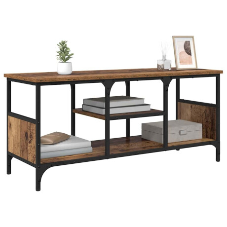 vidaXL TV-kast Oud Hout 100 x 35 x 45 cm Gemonteerd hout en ijzer afbeelding3 - 1