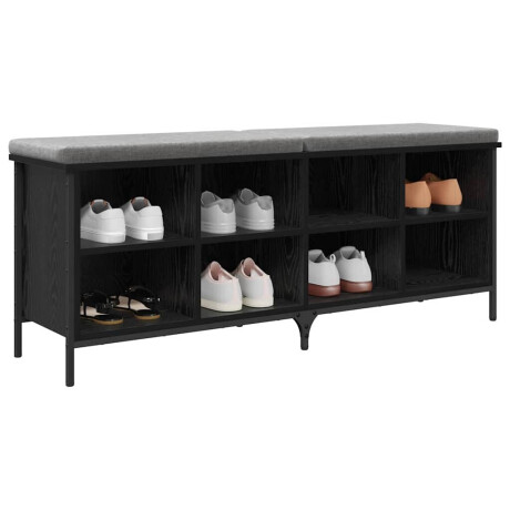 vidaXL Schoenenkast met plank met opslag Zwart Eiken 131 x 35 x 50 cm afbeelding3 - 1