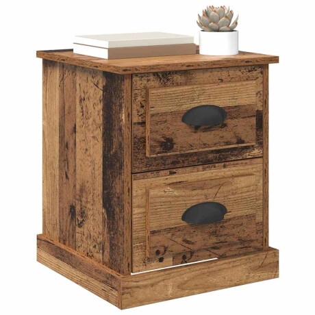 vidaXL Nachtkastje met lade Oudhout 39 x 39 x 47.5 cm Bewerkt hout afbeelding3 - 1