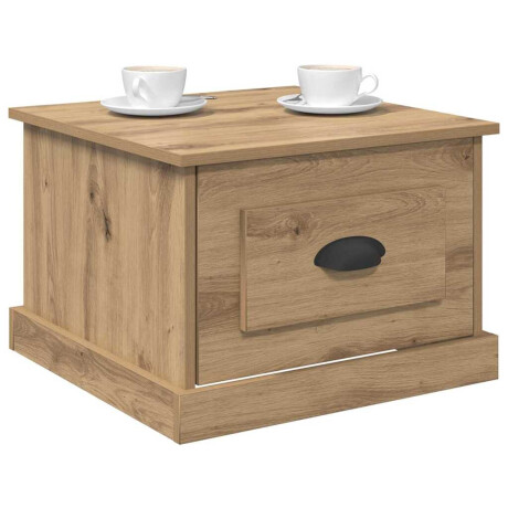 vidaXL Salontafel met lade Artisan Eiken 50 x 50 x 35 cm Bewerkt hout afbeelding3 - 1