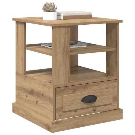 vidaXL Nachtkastje met lade Artisan Eiken 50 x 50 x 60 cm Bewerkt hout afbeelding3 - 1