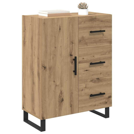 vidaXL Dressoir met lade Artisan Eiken 69,5 x 34 x 90 cm afbeelding3 - 1