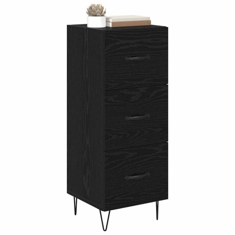 vidaXL Dressoir met lade Zwart eiken 34 x 34.5 x 90 cm Bewerkt hout afbeelding3 - 1