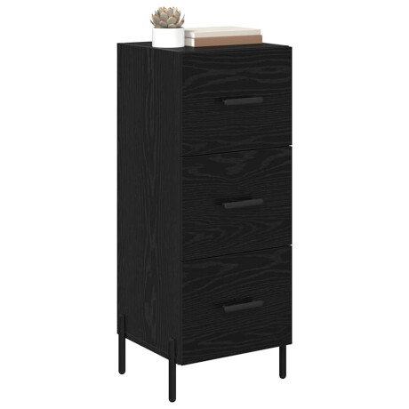 vidaXL Dressoir met lade Zwart eiken 34 x 34.5 x 90 cm Bewerkt hout afbeelding3 - 1