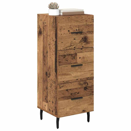 vidaXL Dressoir met lade Oud hout 34 x 34.5 x 90 cm Bewerkt hout afbeelding3 - 1