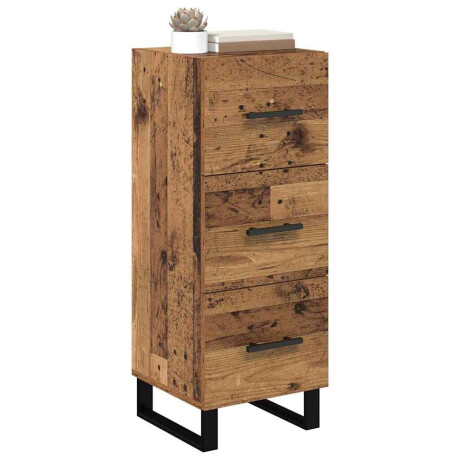 vidaXL Dressoir Oud Hout 34,5 x 34 x 90 cm Gemonteerd hout en ijzer afbeelding3 - 1