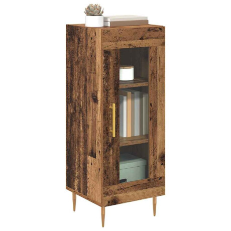 vidaXL Dressoir Oud hout 34 x 34.5 x 90 cm Bewerkt hout afbeelding3 - 1