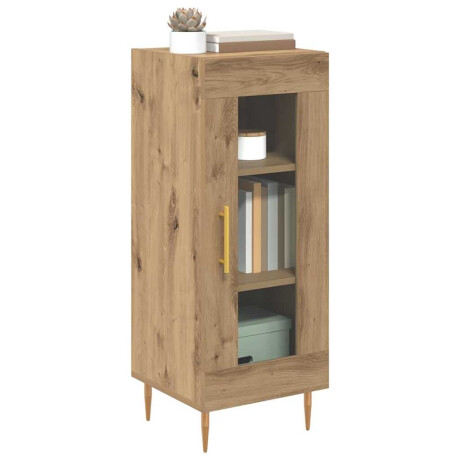 vidaXL Dressoir artisanaal eikenkleurig 34 x 34.5 x 90 cm Bewerkt hout afbeelding3 - 1