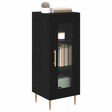 vidaXL Dressoir Zwart eiken 34 x 34.5 x 90 cm Bewerkt hout afbeelding3 - 1