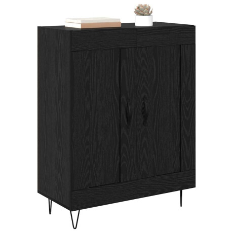 vidaXL Dressoir Zwart Eiken 69,5 x 34 x 90 cm Gemonteerd hout en ijzer afbeelding3 - 1