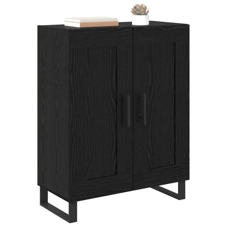 vidaXL Dressoir Zwart Eiken 69,5 x 34 x 90 cm Gemonteerd hout en ijzer afbeelding3 - 1