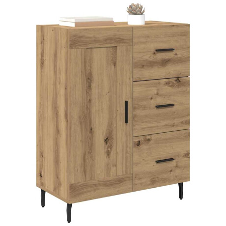 vidaXL Dressoir met lade Artisan Eiken 69,5 x 34 x 90 cm afbeelding3 - 1