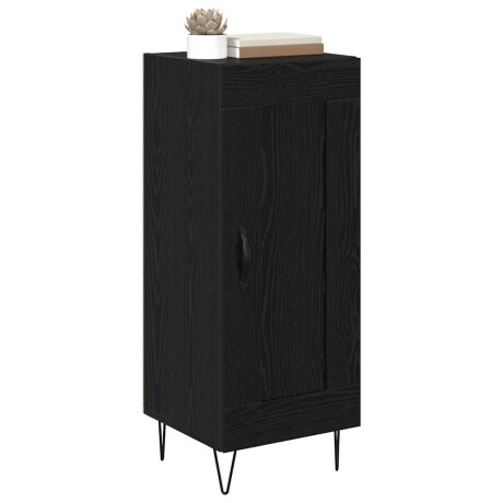 vidaXL Dressoir Zwart Eiken 34,5 x 34 x 90 cm Gemonteerd hout en ijzer afbeelding3 - 1