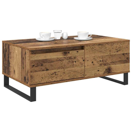 vidaXL Salontafel met lade Oud Hout 90 x 50 x 36,5 cm Bewerkt hout afbeelding3 - 1