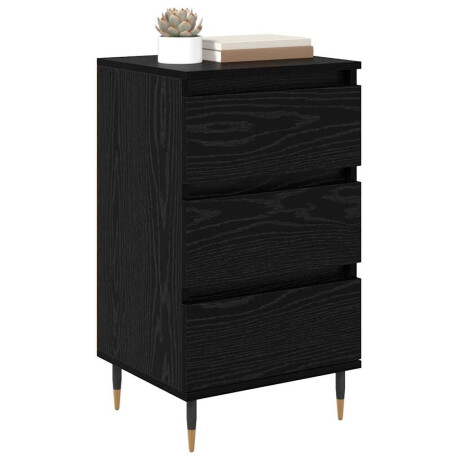 vidaXL Dressoir met lade Zwart eiken 35 x 40 x 70 cm Bewerkt hout afbeelding3 - 1