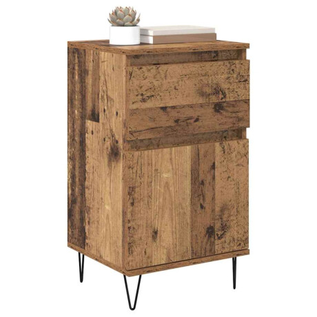 vidaXL Dressoir met lade Oud hout 35 x 40 x 70 cm Bewerkt hout afbeelding3 - 1