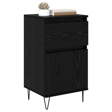vidaXL Dressoir met lade Zwart eiken 35 x 40 x 70 cm Bewerkt hout afbeelding3 - 1