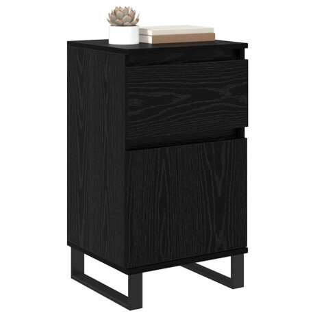 vidaXL Dressoir met lade Zwart eiken 35 x 40 x 70 cm Bewerkt hout afbeelding3 - 1