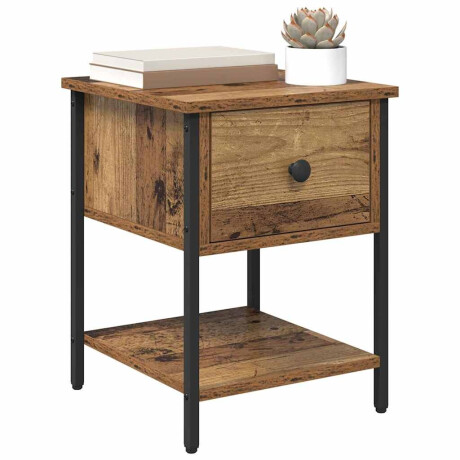 vidaXL Nachtkastje met lade Oud Hout 34 x 35,5 x 45 cm Bewerkt hout afbeelding3 - 1