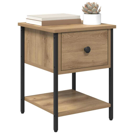 vidaXL Nachtkastje Artisan Eiken 34 x 35,5 x 45 cm Bewerkt hout afbeelding3 - 1