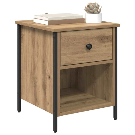vidaXL Nachtkastje met lade Artisan Eiken 40 x 42 x 50 cm Bewerkt hout afbeelding3 - 1