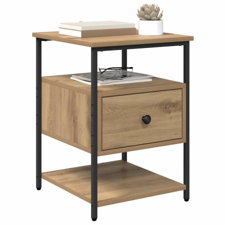 vidaXL Nachtkastje met lade Artisan Eiken 40 x 42 x 56 cm Bewerkt hout afbeelding3 - 1