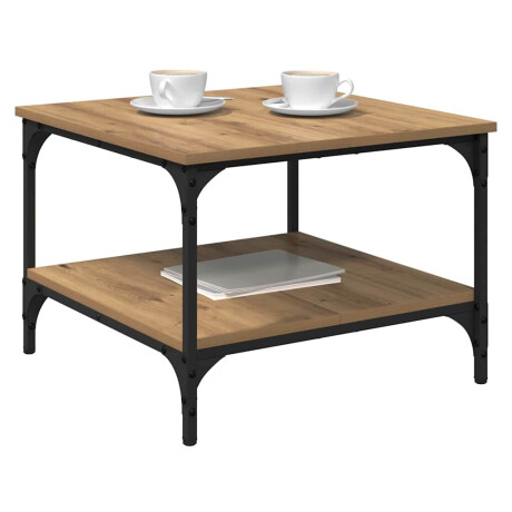 vidaXL Salontafel Artisan Eiken 55 x 55 x 40 cm Bewerkt hout afbeelding3 - 1