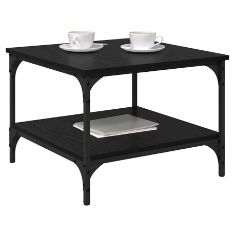 vidaXL Salontafel Zwart Eiken 55 x 55 x 40 cm Bewerkt hout afbeelding3 - 1