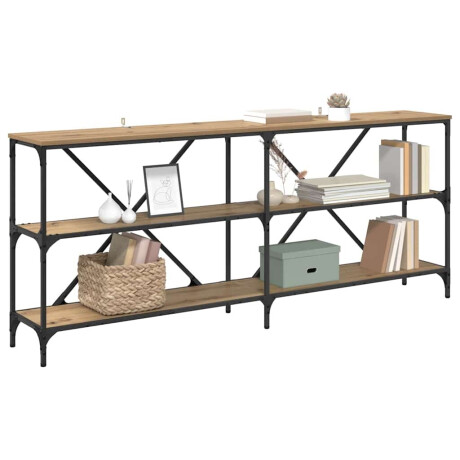 vidaXL Wandtafel met plank met opslag Artisan Eiken 180 x 30 x 75 cm afbeelding3 - 1