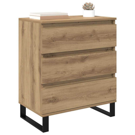 vidaXL Dressoir met lade Artisan Eiken 60 x 35 x 70 cm Bewerkt hout afbeelding3 - 1