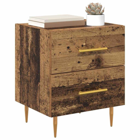 vidaXL Nachtkastje met lade Oud Hout 40 x 35 x 47,5 cm Bewerkt hout afbeelding3 - 1