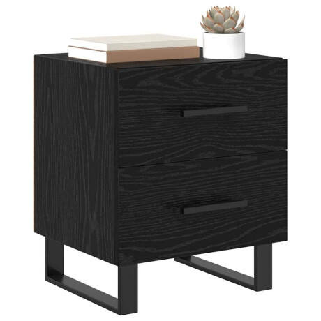 vidaXL Nachtkastje met lade Zwart Eiken 40 x 35 x 47,5 cm Bewerkt hout afbeelding3 - 1